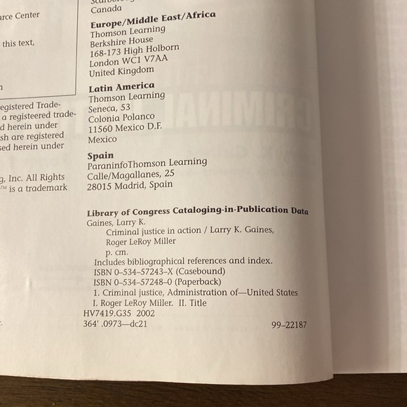Criminal Justice in Action Second Edition Gaines & Miller ISBN 053457248 - Picture 3 of 8